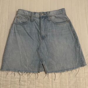 Madewell Distressed Light Blue Denim Mini Skirt Size 25
